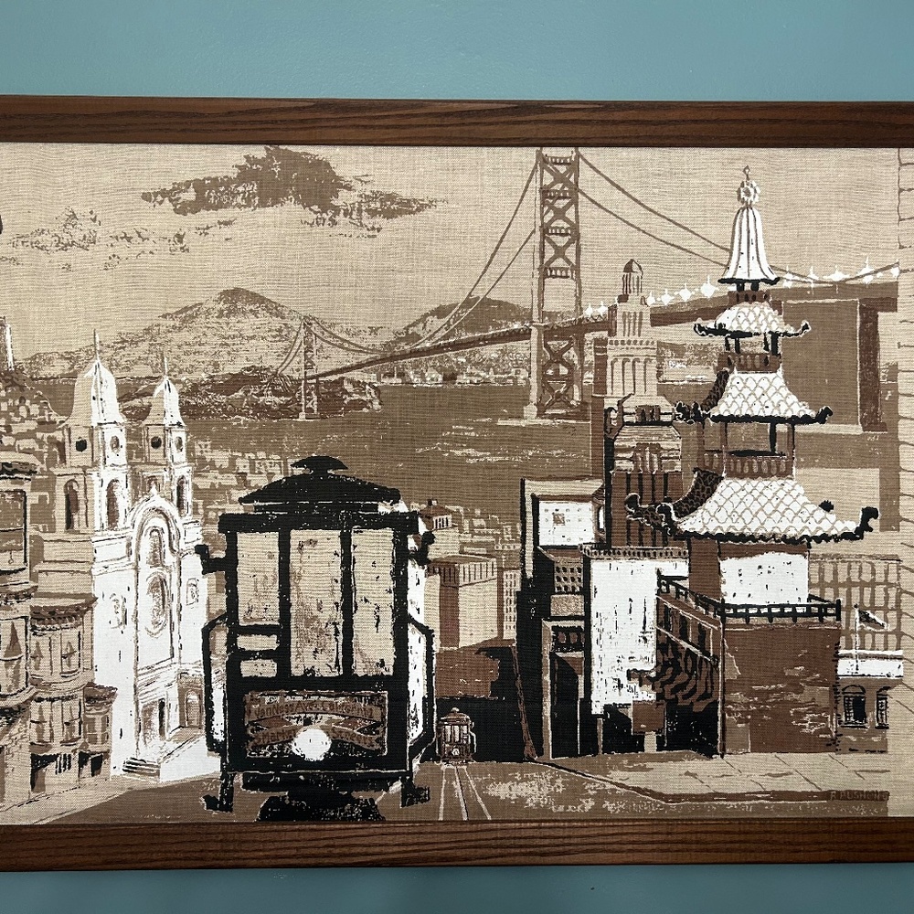 VTG Robert Bushong SilkScreen on Linen Tapesty